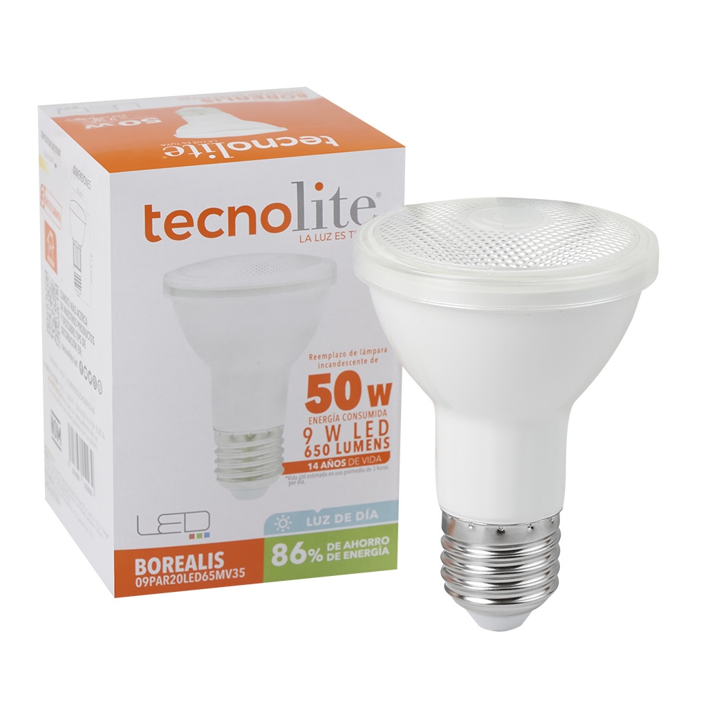 LAMP LED PAR20 E27 9W 100-240V 65K BCO TECNOLITE