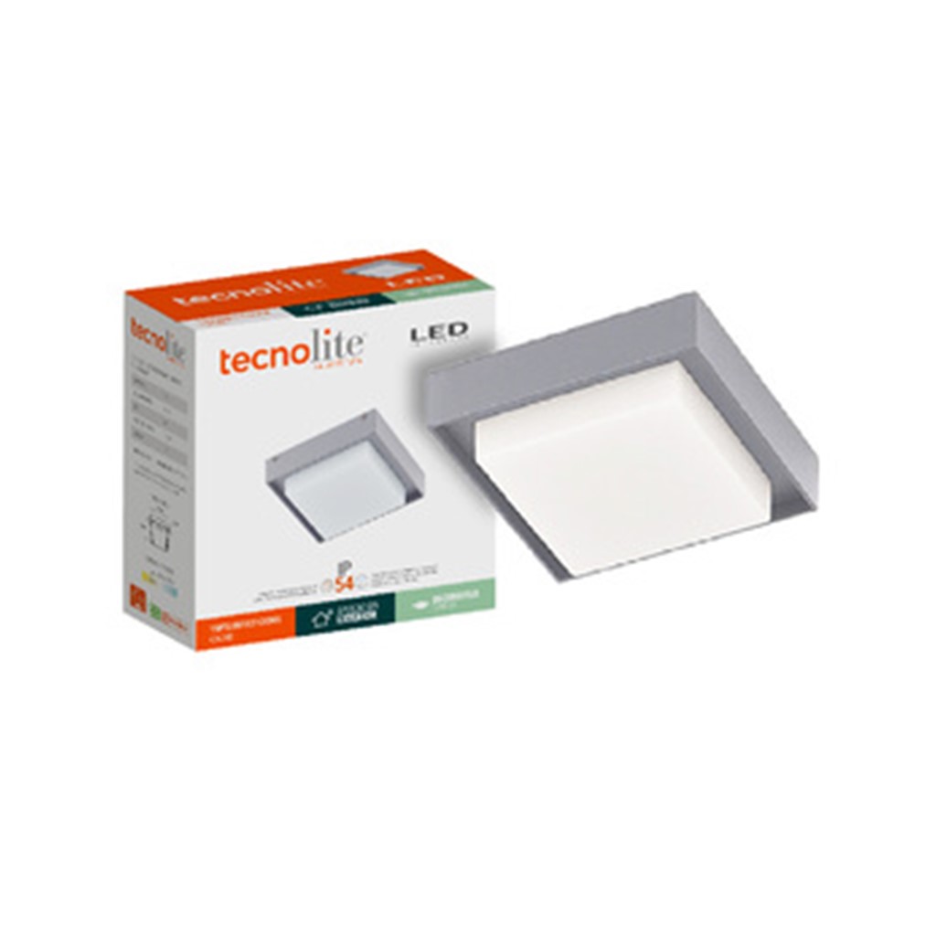 LUM INT/EXT PLAF LED 15W 127V 30K IP54 GRIS OKAB I TECNO