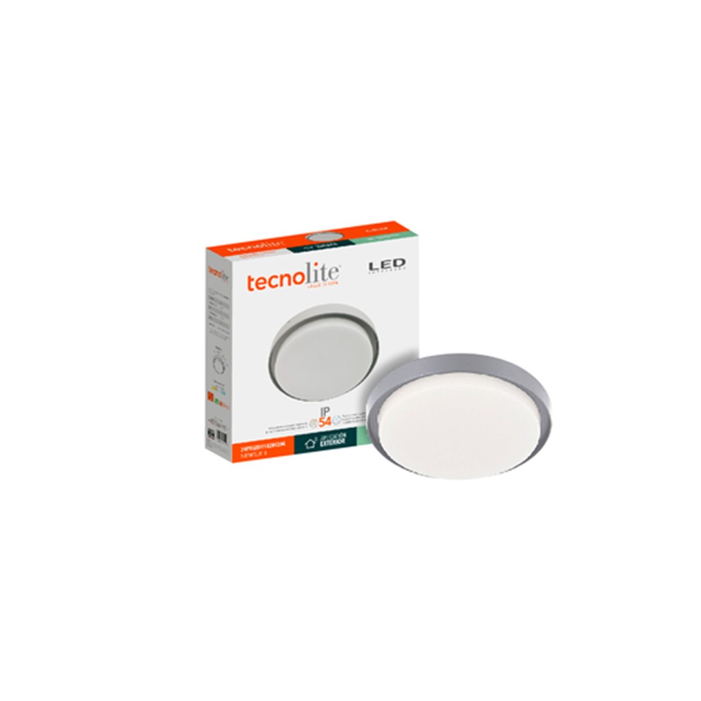 LUM INT/EXT SOB LED 24W 127V 30K GRIS NENQUE II TECNOLITE