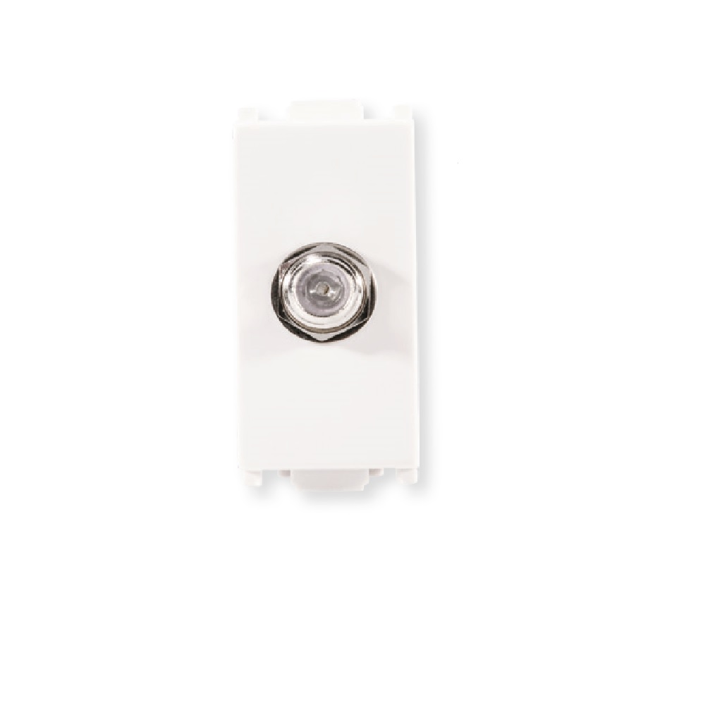 TOMA COAXIAL TV 1M CONECTOR ROSCADO BLANCO