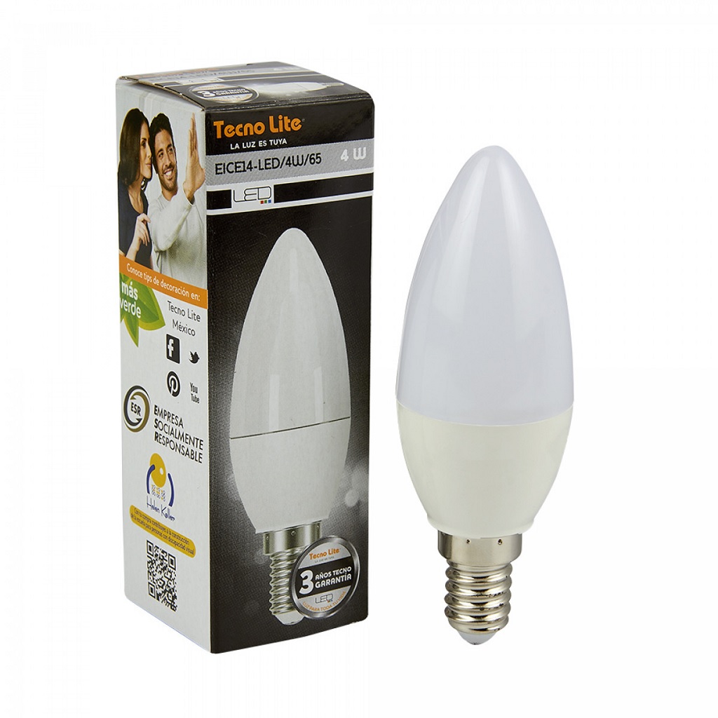 LAMP LED VELA E14 4W 100-127V 65K TECNOLITE