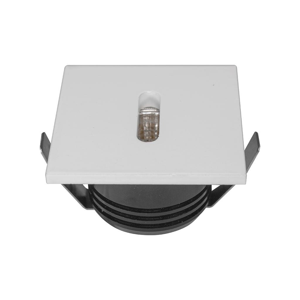 LUM EMP MURO LED 2.5W 85-265V 30K CUAD BCO OPT PUNT CUADRADA