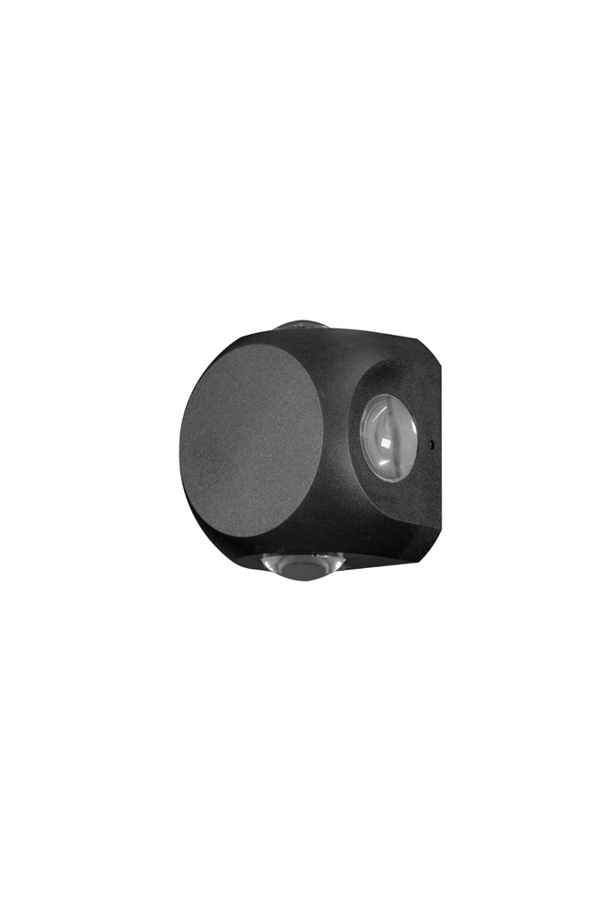 LUM ARBOTANTE CUBO LED 4W 85-265V 30K 300LM 4X45G IP65 NEGRO