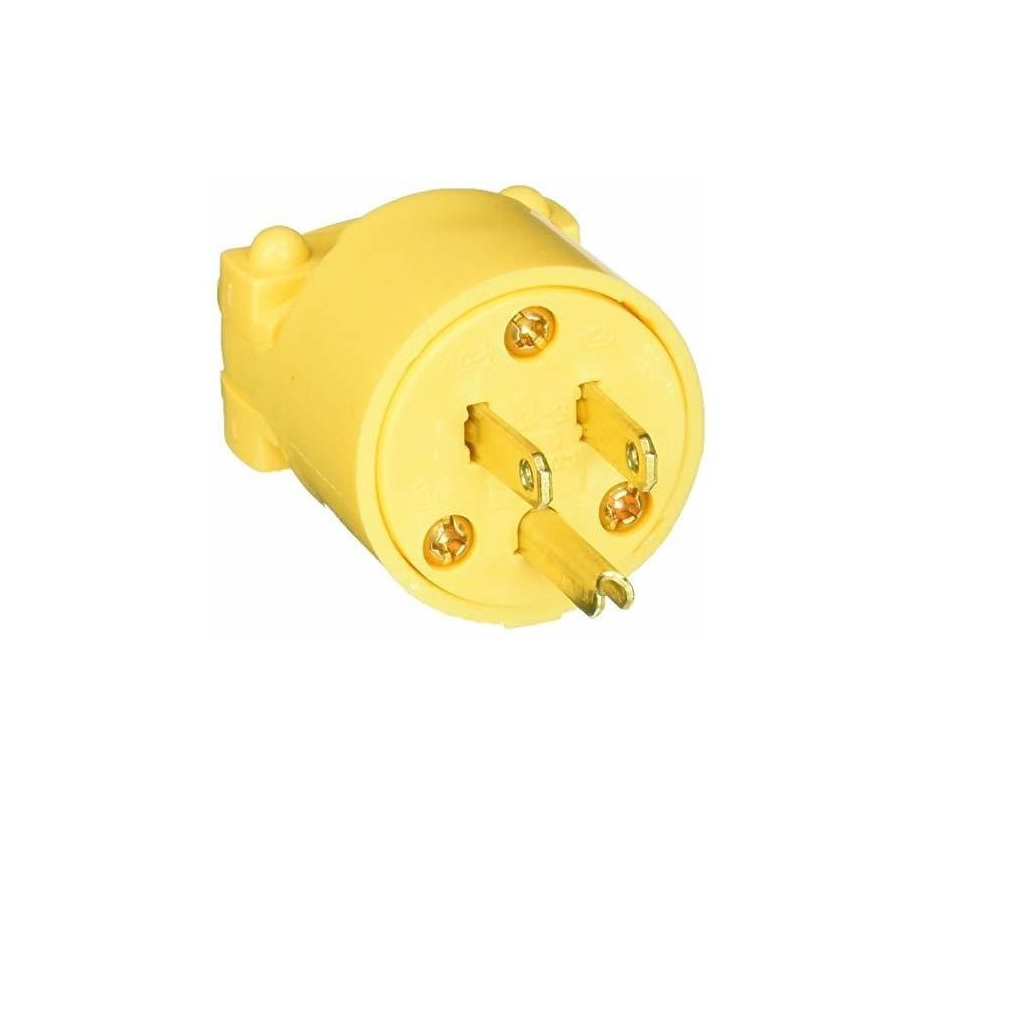 CLAVIJA DE VINIL AMARILLO 2P3H+T 15A 125V