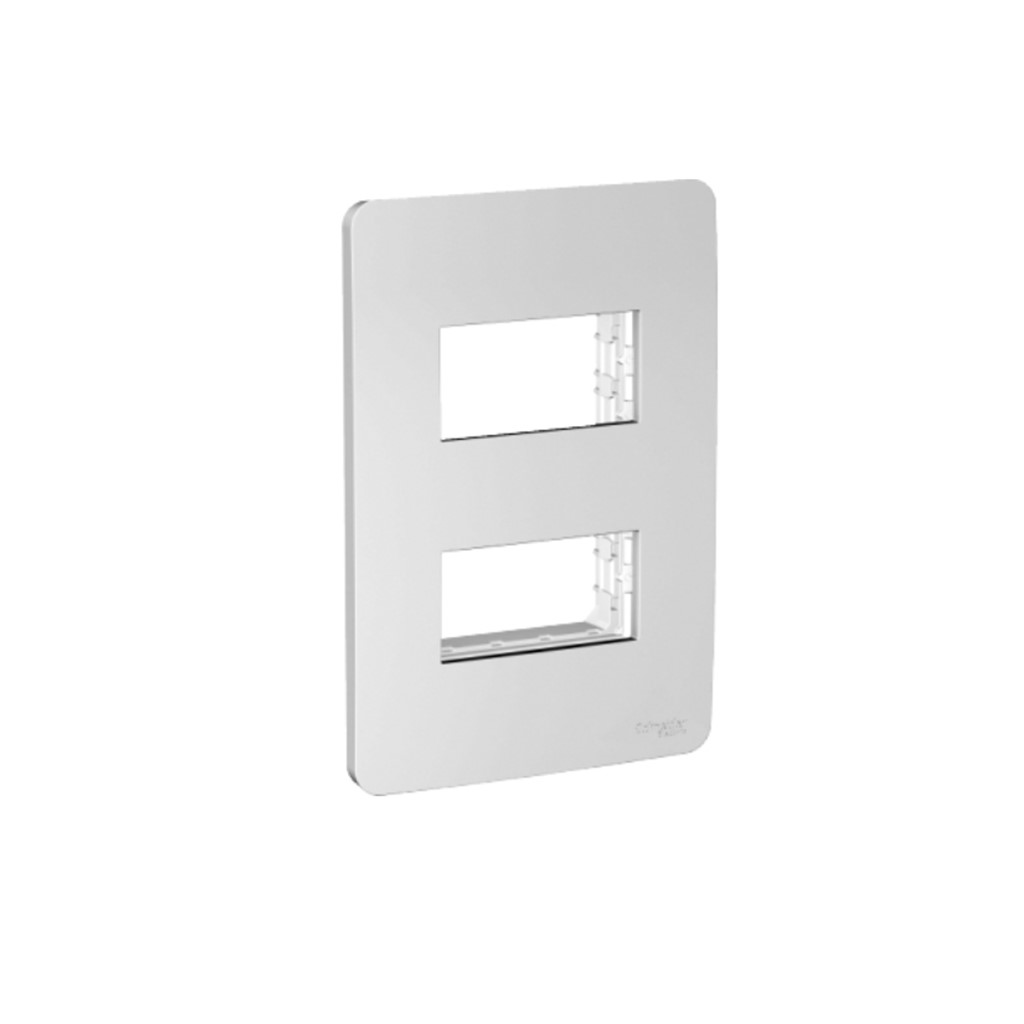 PLACA 2 MOD PLASTICO 4X2 GAMMA SILVER