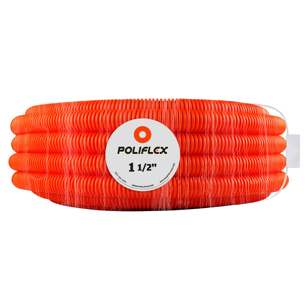 POLIFLEX NARANJA CAPA INTERNA LISA DE 11/2PG ROLLO 50M