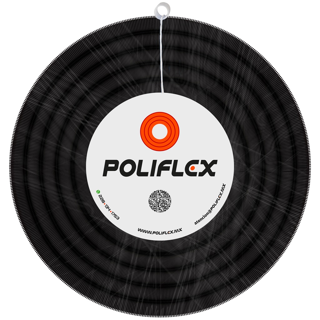 POLIFLEX TRICAPA NEGRO EXTERIORES ENT C/GUIA 1PG ROLLO 50MT