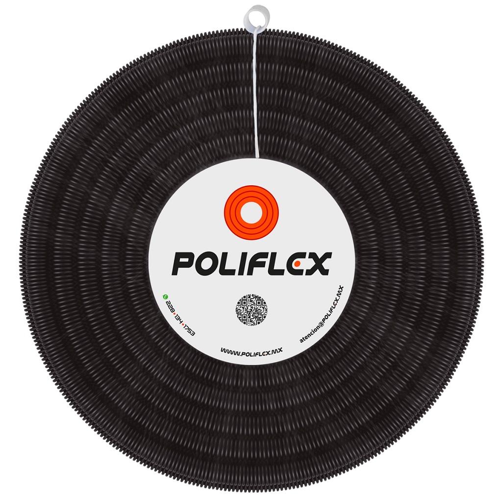 POLIFLEX TRICAPA NEGRO EXTERIORES ENT C/GUIA 3/4PG ROLLO 50M