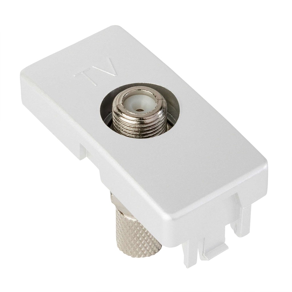 TOMA COAXIAL TV 1M CONECTOR ROSCADO BLANCO