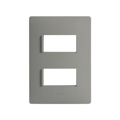 PLACA DE 2 MODULOS GRIS PLOMO S26 SIMON