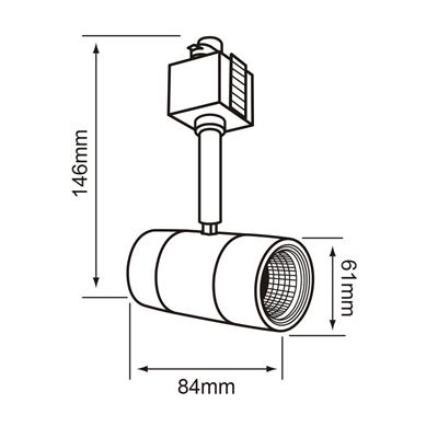 LUM INT SOB RIEL LED 7W 120-240V 27-65K BCO HALLEY SMART