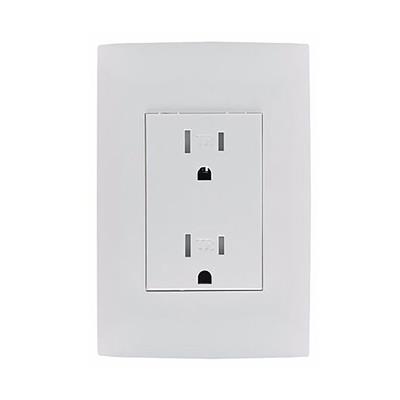 CONTACTO DUPLEX TAMPER RESISTANT 15A-125-250V BLANCO C/PLACA