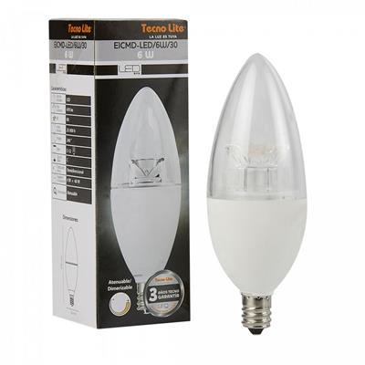 LAMP LED VELA 6W 30K E12 100-127V DIM