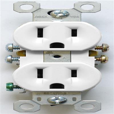 CONTACTO DUPLEX POLARIZADO 2P+T 15A-127V BLANCO