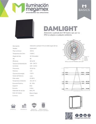 LUM SOB LED 4W 100-240V 30K BCO MEGAMEX