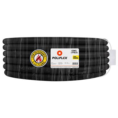 POLIFLEX TRICAPA NEGRO EXTERIORES ENT C/GUIA 1PG ROLLO 50MT