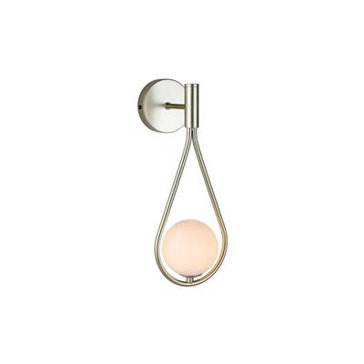 LUM EMP/MURO E27 1X40W S/LAMP DORADO CRISTAL OPALINO DROP