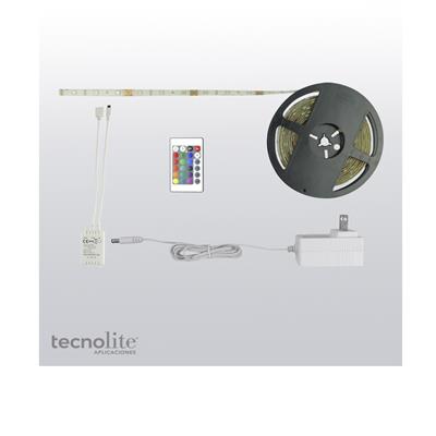 LAMP LED TIRA 22W 12V RGB IP45 C/CONTROL/INFRA 5MT TECNOLITE