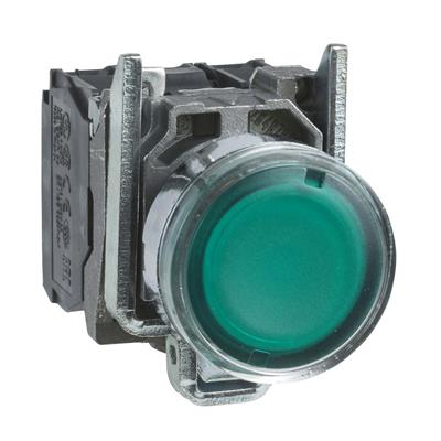 PULSADOR ILUM VERDE NA-NC 120VCA LED