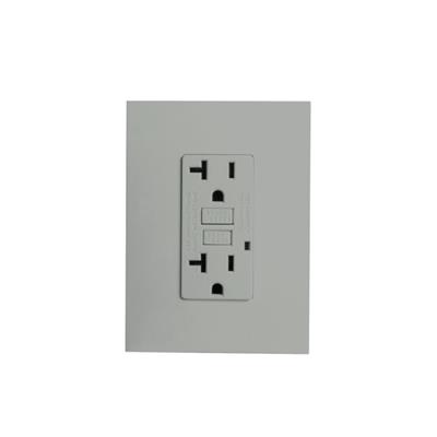 CONTACTO DUPLEX GFCI 20A-125V PLATA FALLA A TIERRA