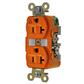 CONTACTO DUPLEX 2P +T 20A-127V NARANJA TIERRA AISLADA