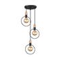 LUM SUSP E27X3 127V SIN LAMPS NEGRO/COBRE ATENAS 2G